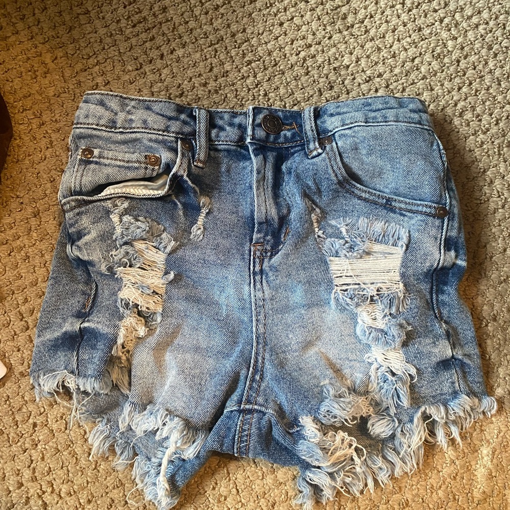 Madden Girl Blue Distressed Jean Shorts